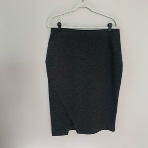 Grey Stretch Pencil Skirt